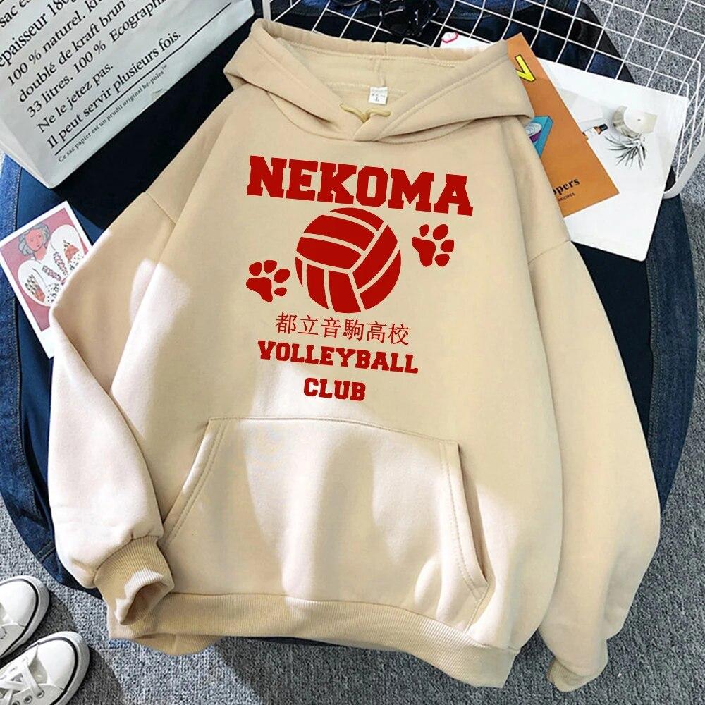 Haikyuu волейбольный клуб красный свитшот унисекс с принтом аниме модная флисовая толстовка с капюшоном повседневная одежда хип-хоп осень-зима теплые толстовки