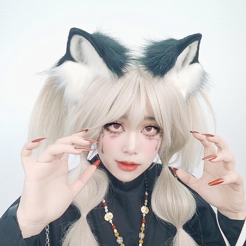 Ручная работа ободок с ушками зверя кошачьи ушки лоли косплей ушки лисы головной убор милый кс кошачьи ушки ободок