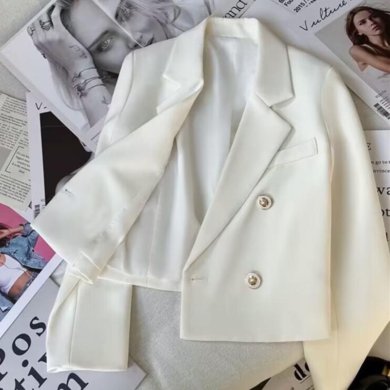 Женский маленький повседневный розовый пиджак - корейский и британский стиль для весны и осени