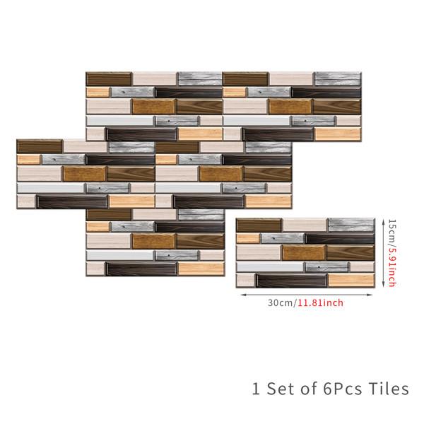 6 шт., маслостойкая наклейка для кирпичной плитки, наклейка на стену для кухни, самоклеющаяся водонепроницаемая наклейка для ванной, обои 15x30 см