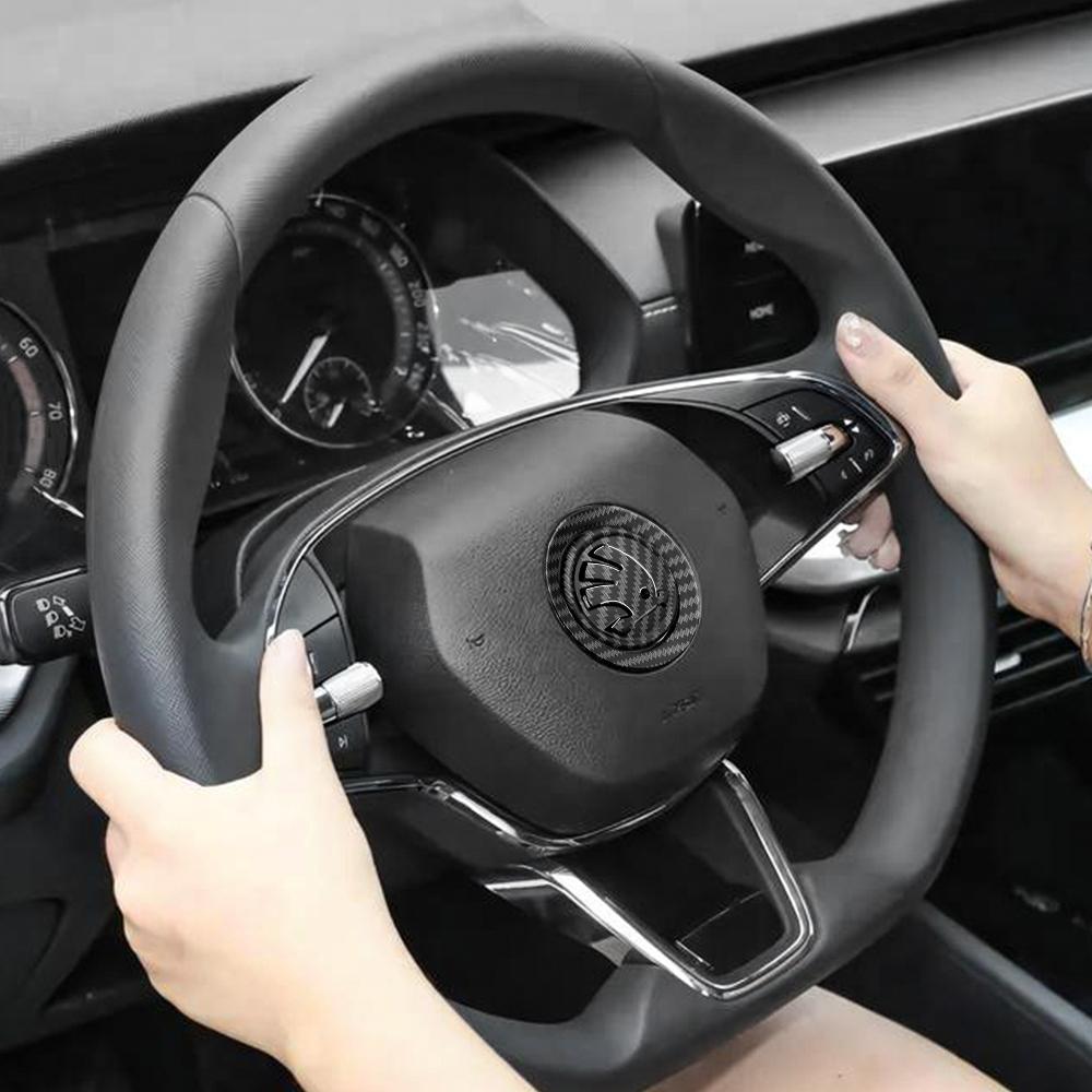 2026 Hot Car Steering Wheel Sticker Emblem Logo Decor For Skoda Octavia 3 2 A5 A7 A2 Superb 3 Fabia 2 Karoq Rapid Kamiq Vrs Kodi