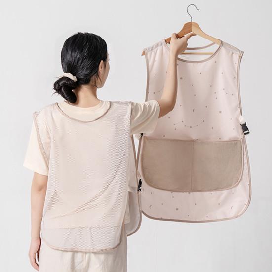 Vest Apron for Women Summer Kitchen Smock Oil Resistant Apron with Pockets Multi-Purpose Waterproof Apron for Cooking BBQ Hosting