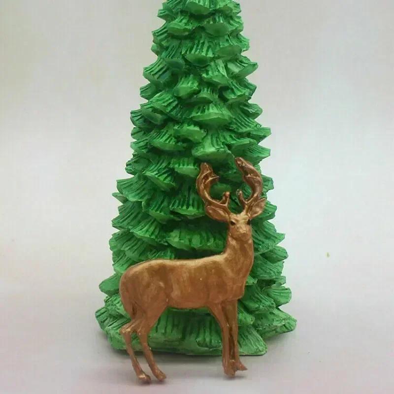Силиконовая форма для рождественской елки, силиконовая форма в форме дерева, форма для свечей DIY, ароматерапии, гипса, декор для торта, аксессуары для выпечки