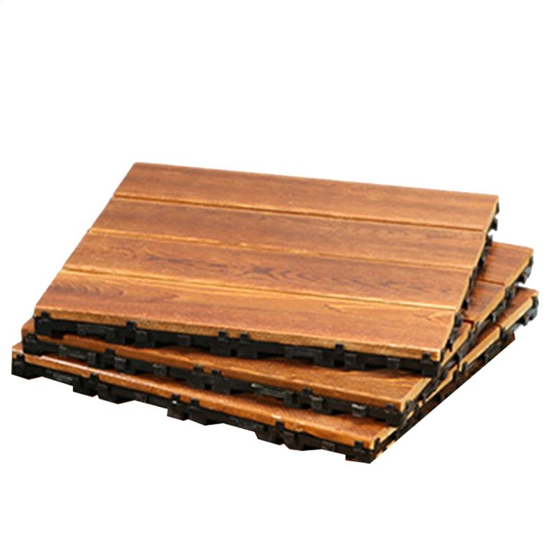 Interlocking Deck Tiles 3x Wooden Interlocking Deck Planks Outdoor Weather Resistant Floor Covering Indoor Decor For Pool