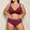 Large Size Smooth Bra and Panty Set Without Sponge Thin Underwear Comfortable Large Cup Underwire Bra