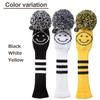 Knit Golf Headcover Smile Covers 4-Piece Set, (Yellow)