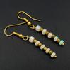 Welo Opal Bead Earrings, 925 Silver & 14k Gold, Ethiopian Gemstone