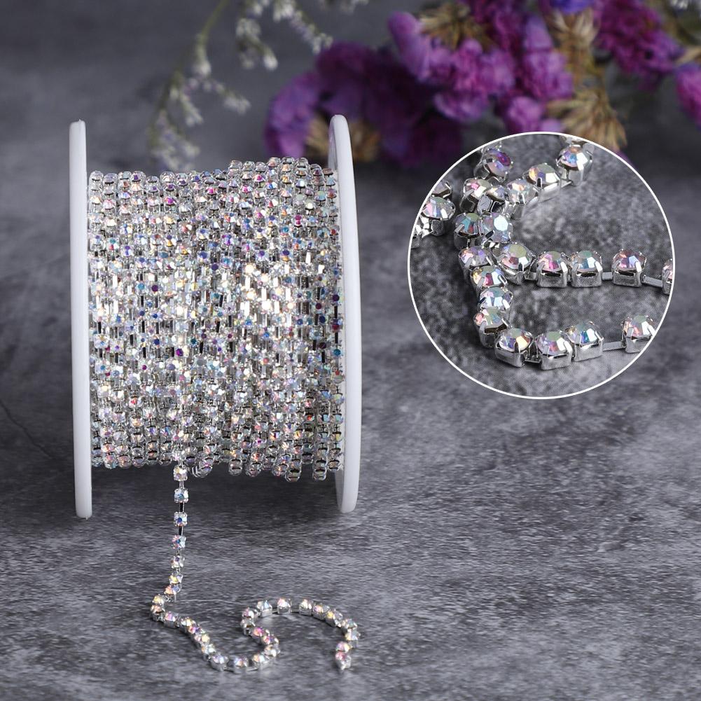 1 Для цепочки роликовой хрустальной DIY ожерелья свадебного украшения Аксессуары s6 Серебряный