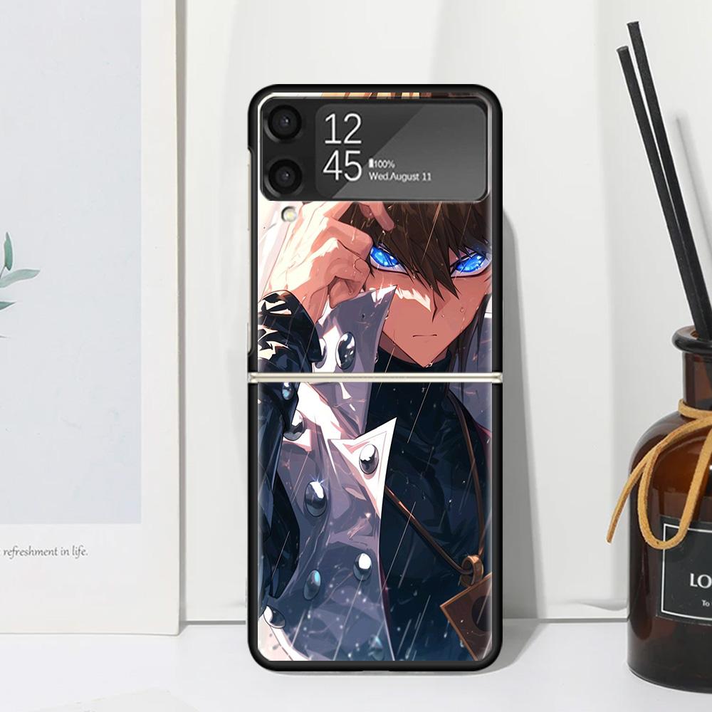 Чехол для телефона Yu-Gi-Oh для Samsung Galaxy Z Flip 7 6 5 4 3 5G Flip3 Flip4 Flip5 ZFlip6 ZFlip7 Черный Fundas Galaxy Z Flip