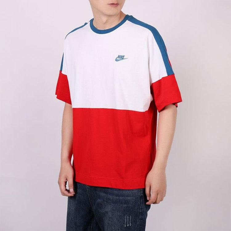 Nike T Shirts Men's Red Crew Neck Moderate Straight Fit CJ4297-657
