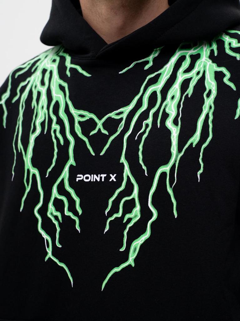 Men's Oversized Hoodie Black / Fluo Point X Storm M