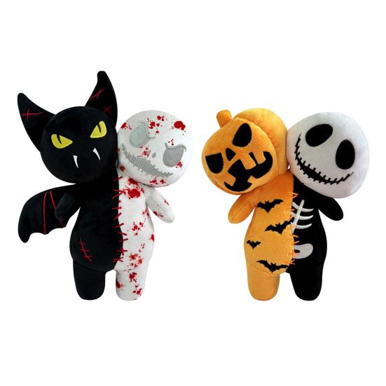 Плюшевая кукла на Хэллоуин, светящаяся в темноте, тыквенный череп, летучая мышь, призрак, мягкая кукла, игрушка, фигурка ужаса, домашний декор для украшения на Хэллоуин