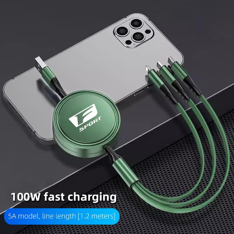 3 In 1 Super Fast Charging Cable Universal with Type C Usb Micro For Lexus F SPORT ES RX NX LS UX LM LX GX LC RZ IS CT GS RC HS