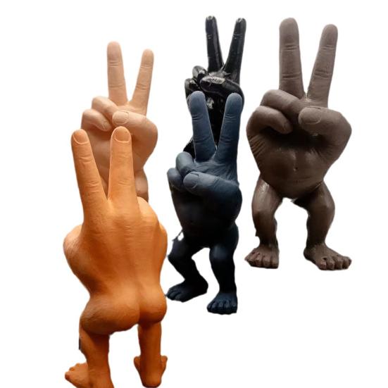 Статуэтка с двумя пальцами из смолы, скульптура в виде ножниц для домашнего офиса, книжной полки, украшение, рождественский фестиваль, подарок