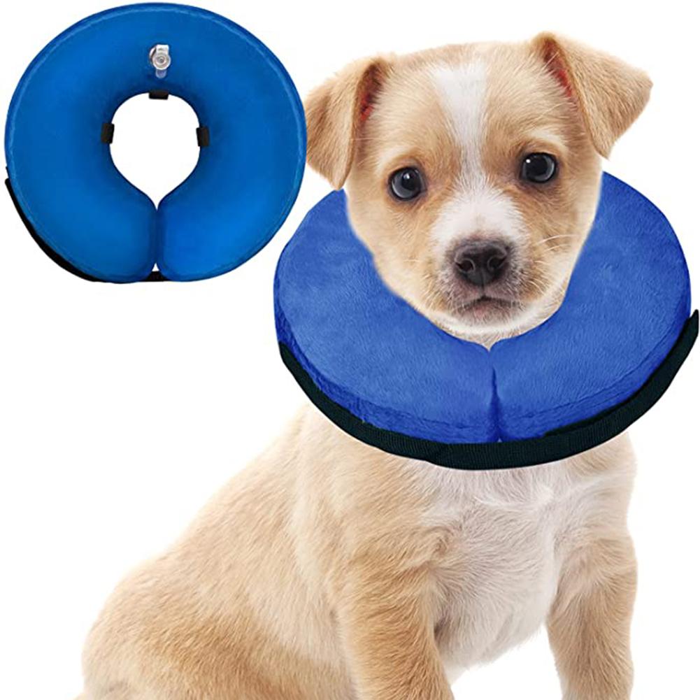 Pvc Pet Protective Inflatable Collar With Adjustable Magic Stickers Soft Skin-friendly Warm Anti-bite Pet Recovery Collar