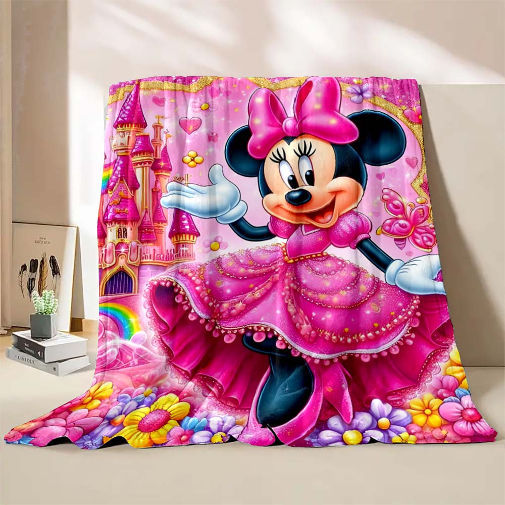 Cartoon Disney Minnie Mouse Mickey Print Blanket Warm and Soft Suitable for Children Adult Luxury Gifts Home Travel Camping