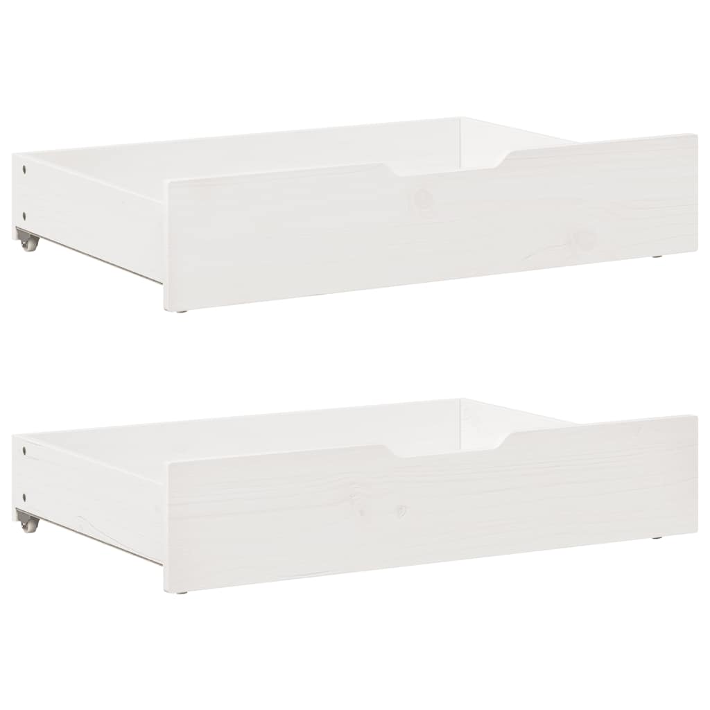2 in 1 Pull Out Daybed with Drawers Without Mattress White 90x190 cm