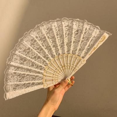 Складной веер Yousheng Lace Rose Flower, винтажный, легкий, портативный, летний, ручной, декоративный, для танцевальных представлений, реквизит, аксессуары для вечеринок