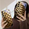Текстура золотой чешуи Для Samsung Galaxy S26 S20 FE S21 Ultra S23 Plus S24 Ultra S25 S21+ S22Plus S26 S24 Золотой стеклянный чехол для телефона