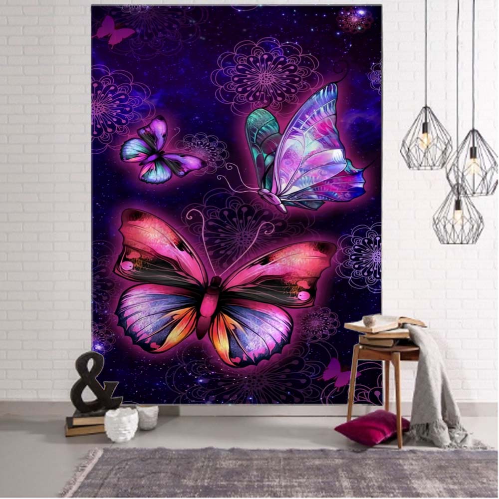 VIKAMA Psychedelic Wind Mushroom Tapestry Fadeproof Scifi Wall Wall Hanging Game Room Escape Room Music Festival Wall Tapestry
