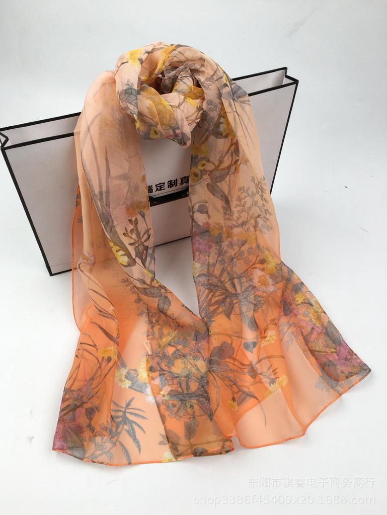 Ji Fashion Women'S Scarf Printing Temperament Versatile Foreign Trade Headscarf Georgette Soft Shawl