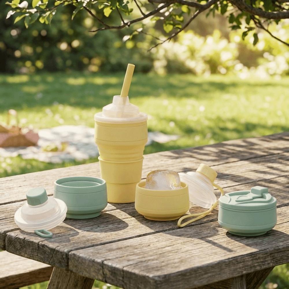 Collapsible Collapsible Cup Reusable Ice Mold Drink Cup Foldable Ice Ball Cup Juice Drinks