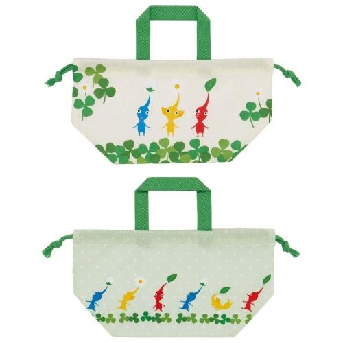 Skater Children's Lunch Box Drawstring Bag with Gusset Kids Made In Japan Nintendo Pikmin Boys Girls KB7