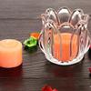 2PCS Vintage Tulip Shaped Candle Holder Mini Clear Glass Candle Holder Ornament Romantic Candle Cup Household