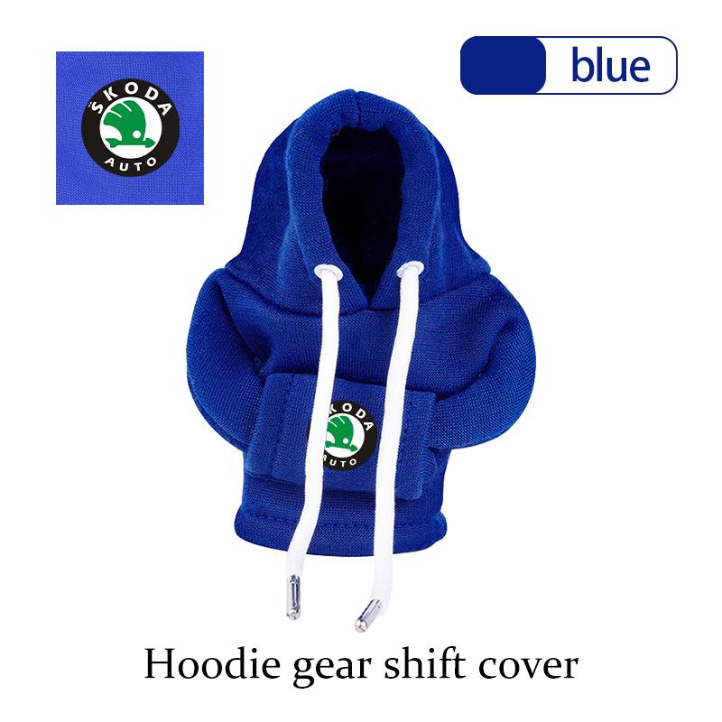 ptncy6 For Skoda Car Logo Gear Shift Knob Cover Hoodie Manual Gear Sweatshirt Decoration Kamiq MK3 Roomster Rapid Kodiaq Karoq Fabia
