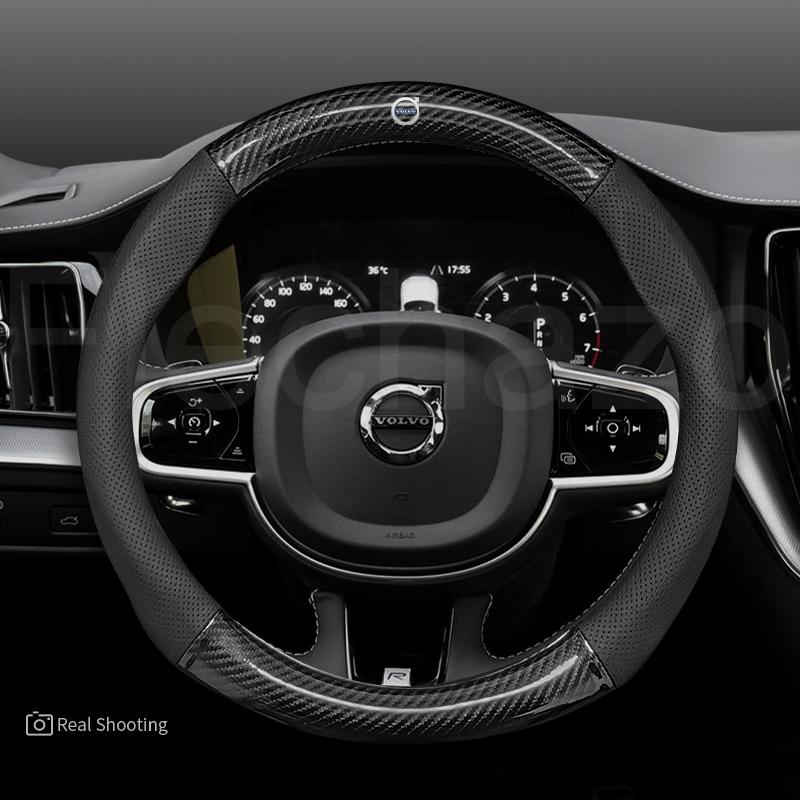 Car Steering Wheel Cover 37-38cm Leather Anti-slip Accessories ,For Volvo XC60 XC90 S60 V50 V90 S80 C40 XC40 V70 C30 XC70 S90