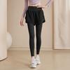 Womens High Waist Tummy Control Leggings Fake Two Piece Stretch Tight Pants Quick Dry Running Fitness Yoga