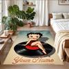 Crystal Velvet Rug Custom Name Text, Soft Non Slip Floor Mat Home DecorBetty Boop