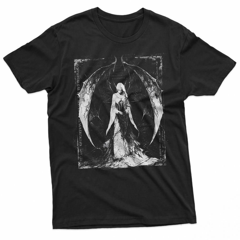 Dark Fantasy Gothic Angel With Bat Wings Art TShirt Unisex T-Shirt