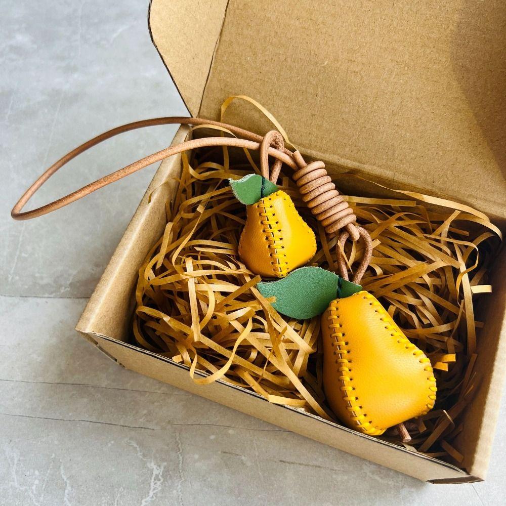 Hanger Fruit Pendant Pear Bag Pendant Multi-color Leather Keychain  Bag Ornament