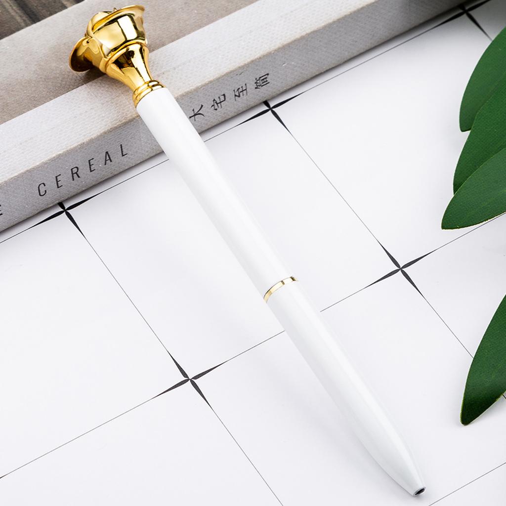 1 шт., красивая металлическая шариковая ручка с цветком розы, интересная шариковая ручка, школьные канцелярские принадлежности, школьные канцелярские принадлежности