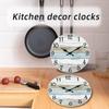 10 Inch Silent Wall Clock Blue Ocean Style Decorative Battery Operated for Living Room Kitchen Bedroom Blue White Wood