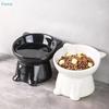 Пластиковая миска для кошек с ушками, приподнятая, наклонная миска для корма и воды для кошек, керамическая миска-кормушка для животных против рвоты