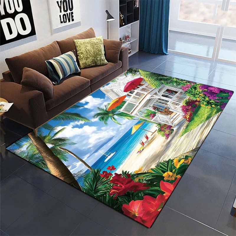 Beach Treasure Chest Area Rug, Coastal Decor Floor Mat