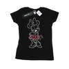 Womens/Ladies Minnie Mouse Outline Polka Dot Cotton T-Shirt