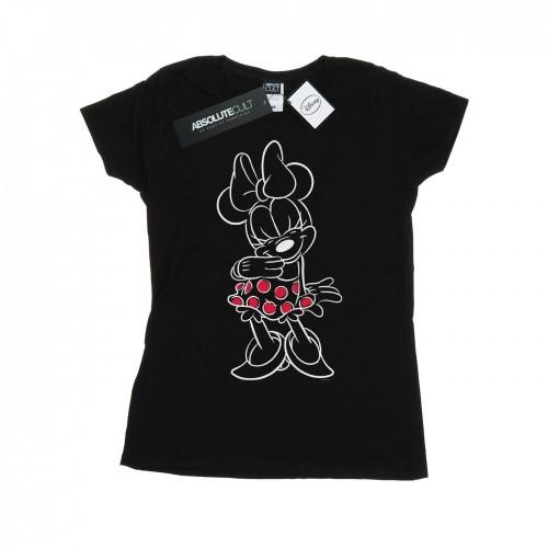 Disney Womens/Ladies Minnie Mouse Outline Polka Dot Cotton T-Shirt