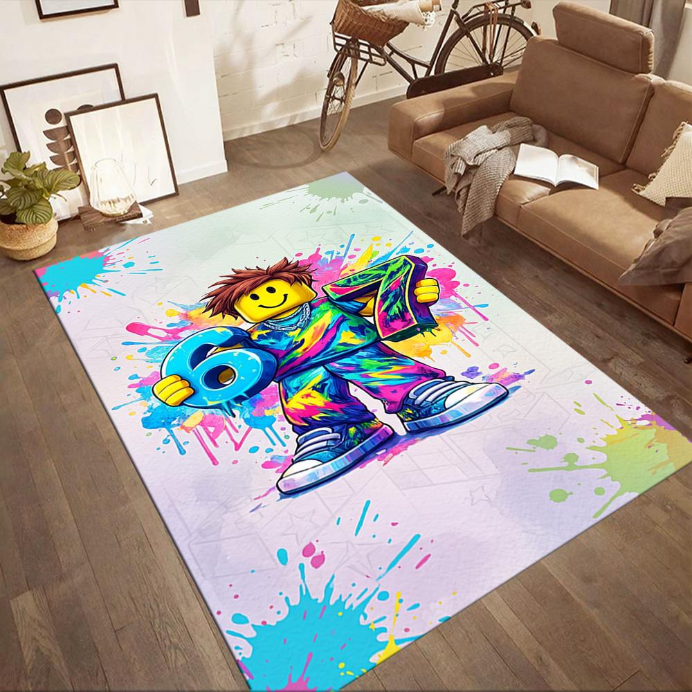 Roblox 392 Carpet Design for Bedrooms Living Rooms Outdoor Foyer Anti-slip Rug Anime Office Decor Perfect Gift for Women/Men