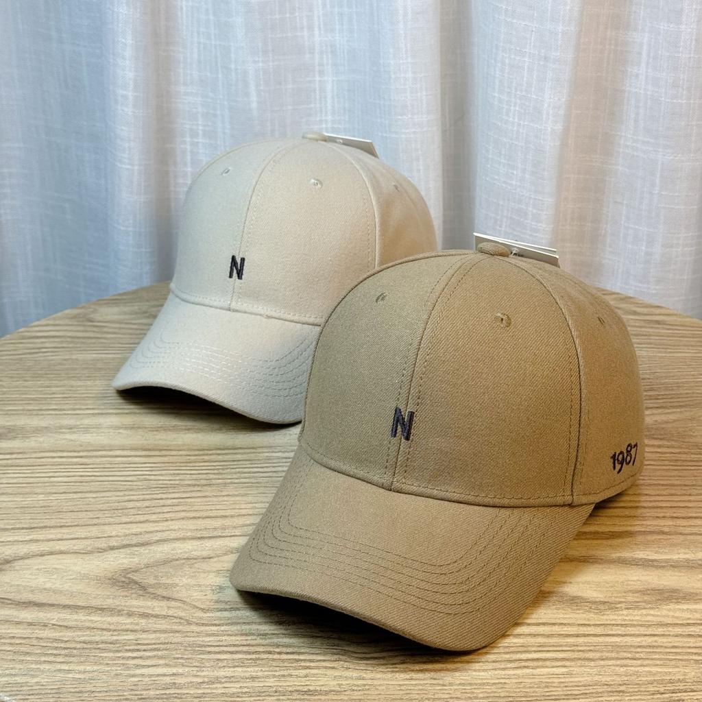 Korean-style woolen embroidery N Letter-printed baseball cap for women, versatile for autumn and winter, suitable for young and middle-aged, casual