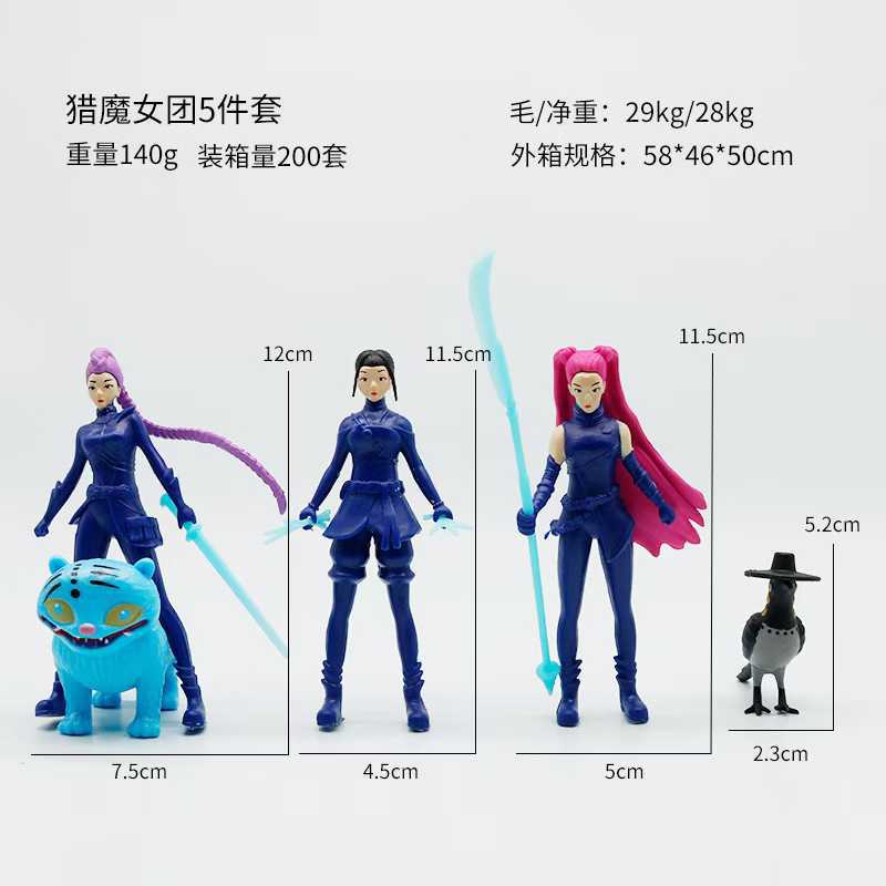 5pcs/Set Kpop Demon Hunters Figure Toy PVC Model Cartoon Gaming Peripherals Desk Decoration Collection Doll for Children Gift