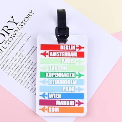 4 шт. Детские бирки для багажа с мультяшными буквами, подвеска для имени, чехол для школьного удостоверения личности, аксессуары для путешествий без потери