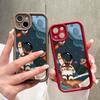 Soft Silicone Square Ladders Cartoon Pattern Full Cover Camera Protection Shockproof Case for iPhone Infinix Tecno Vivo