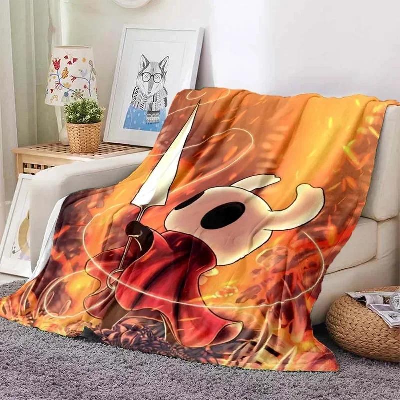 Hollow Knight Fashion Digital Printed Pattern Тонкое одеяло Фланелевое одеяло Портативное одеяло для дома, путешествий, офиса, обеденного перерыва