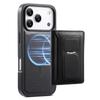 CASENEO Для iPhone 17 Pro Съемный Магнитный Чехол для Телефона с Держателем для Карт Подставкой TPU PU Кожа PC Чехол для Телефона Совместимый с MagSafe