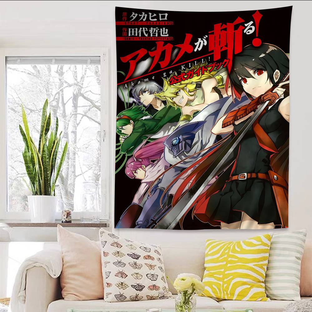 Японское Аниме Akame Ga KILL Аниме Гобелен Хиппи Цветочные Настенные Ковры Декор Комнаты в Общежитии Дешевый Хиппи Настенный Подвес