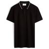 Minimalist Embroidered Letter Slim Fit Short Sleeve Polo Shirt Men Tops Black J324222BEH