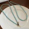 Юань Ю Высококачественное ожерелье из бирюзы: Не выцветающая, Темперамент-Личность Ключичная Цепочка для Женщин